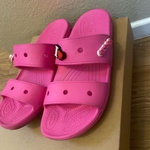 Pink crocs